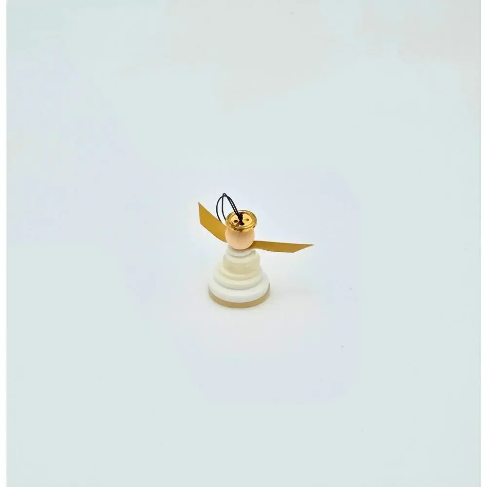 Stacked Button Angel Ornament, White Upcycled Holiday Decor, Crafter Gift